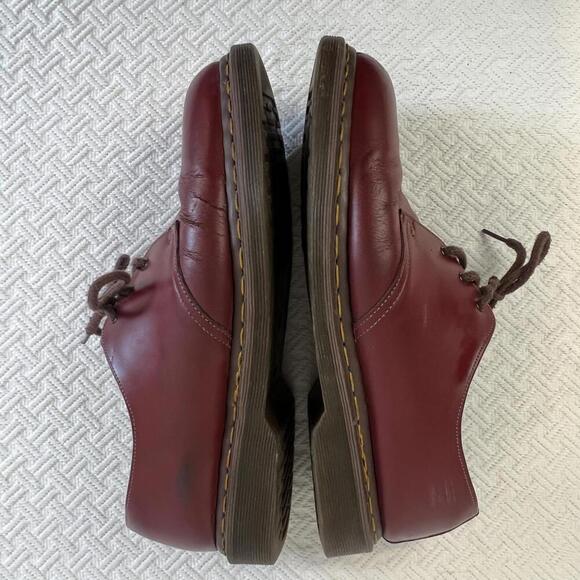 Vintage 1990’s Doc Martens Made In England Oxblood Oxford Shoes Men's 11 Red 6 H - Picture 10 of 14